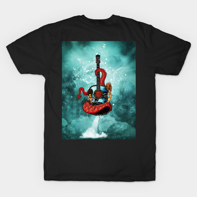 Awesome fantasy guitar with cute mermaids and tentacle by Nicky2342